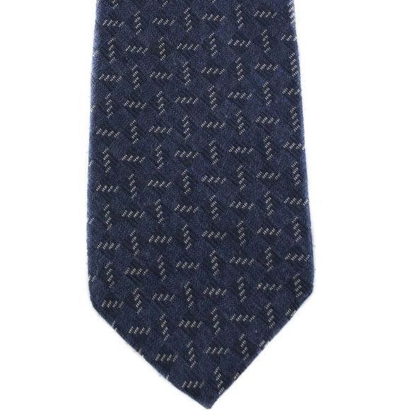DONNA KARAN Navy Abstract Design Silk Tie Mens